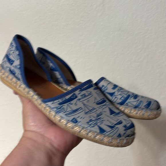 Eric Michael Blue Boat Print Espadrilles Size 7 - Picture 4 of 6